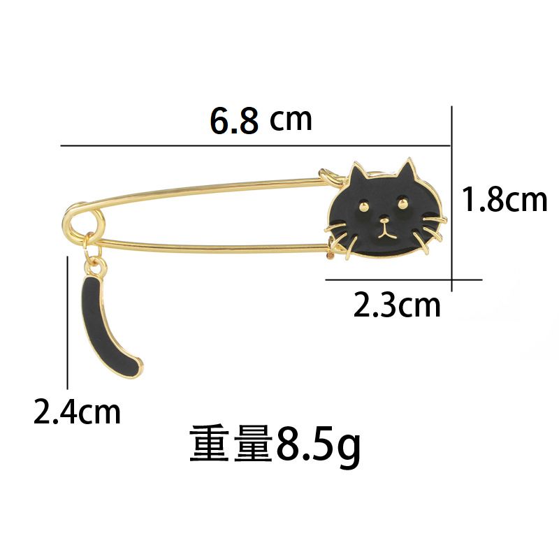 送料無料 ブローチピン ストールピン ねこ 猫 ブローチ ぶら下がり
