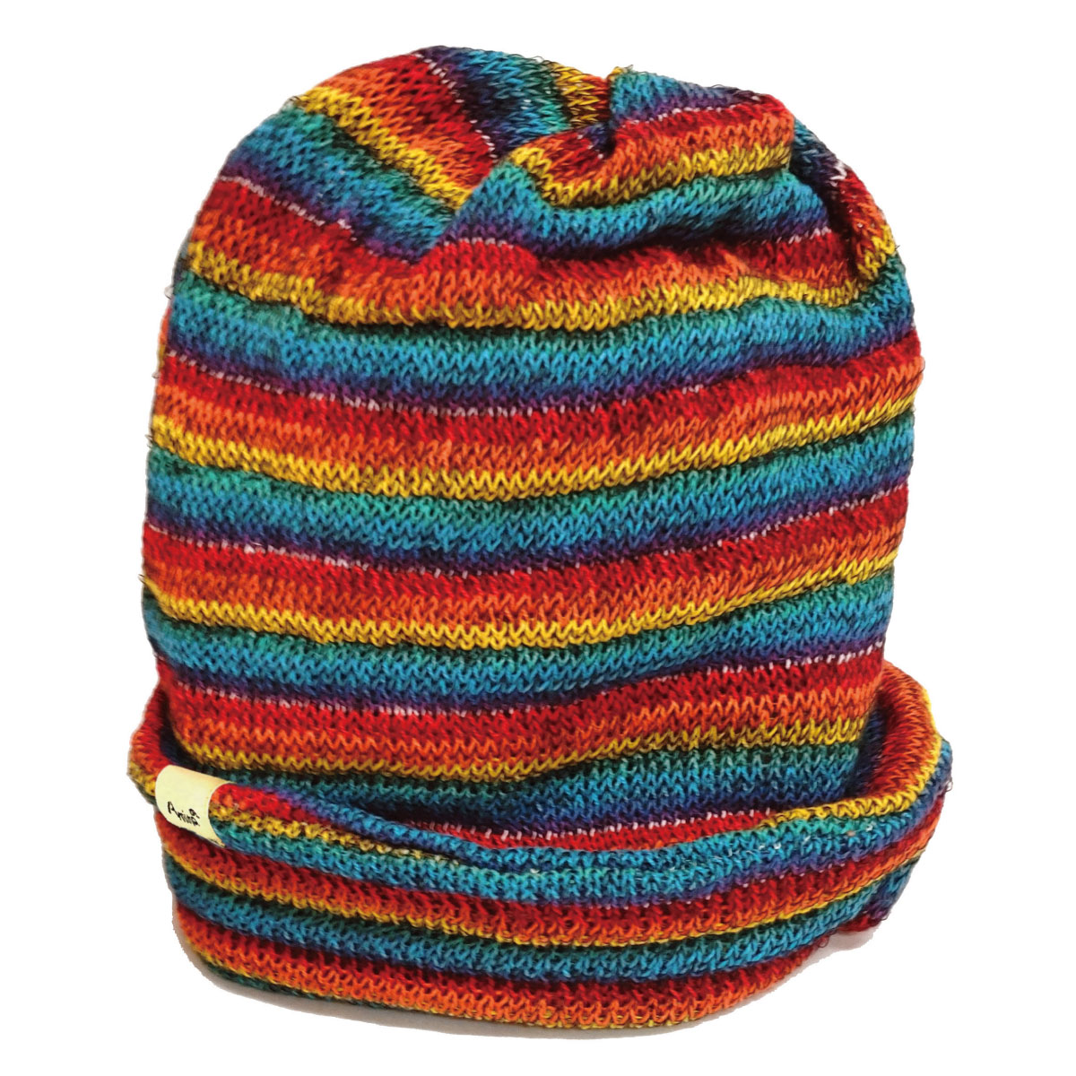 ニットワッチ アレンジ自由 3way カラフルなボーダー柄 ニットキャップ
