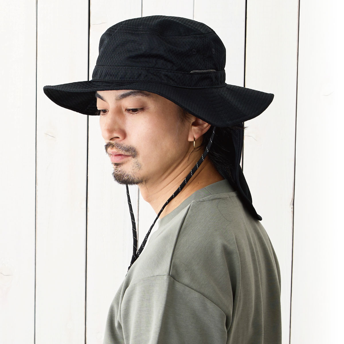 サファリハット 濡らして涼しい COOL KEEP ネックガード 暑さ対策 帽子