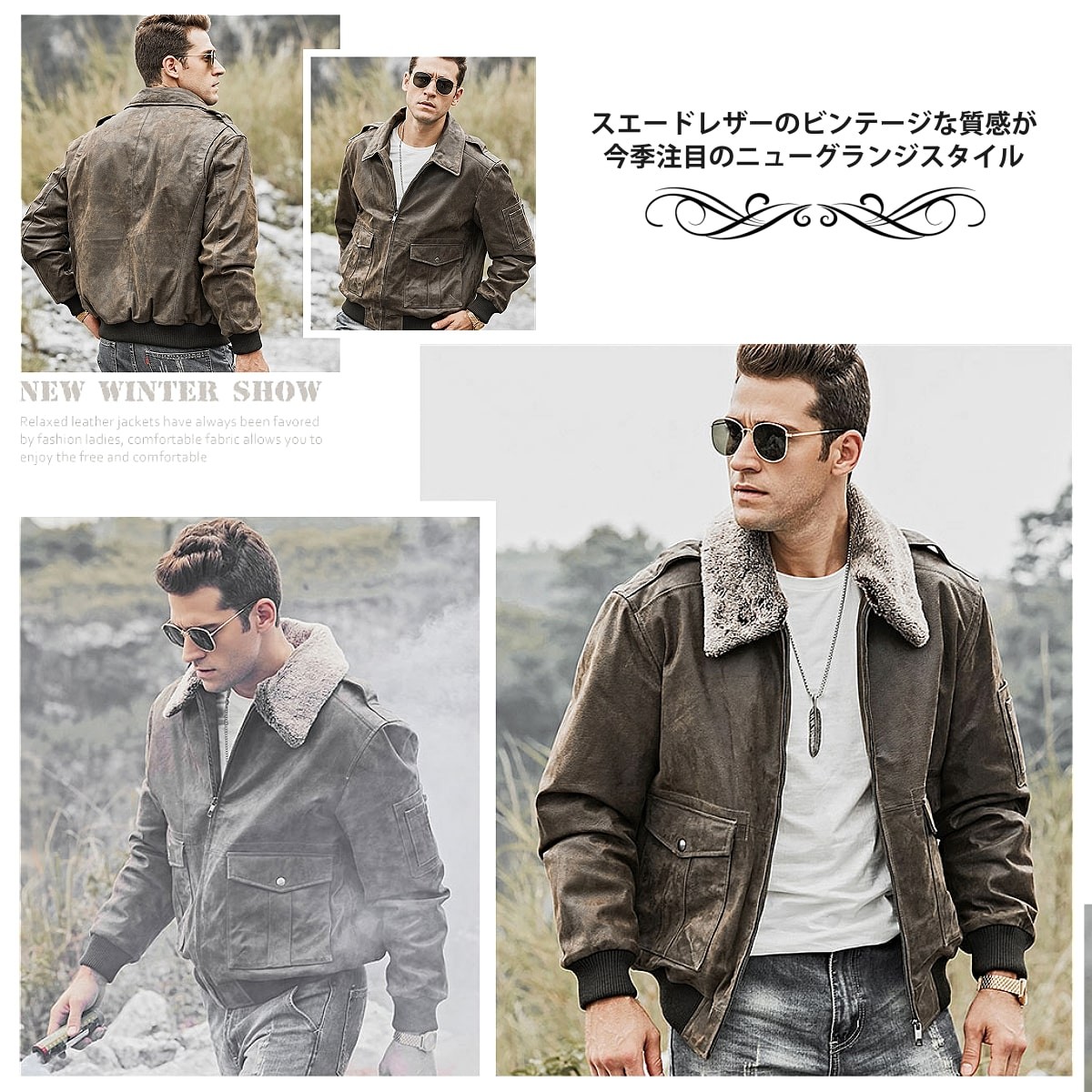 送料無料!】全2色 6サイズ メンズ ビンテージカラーピッグスキン