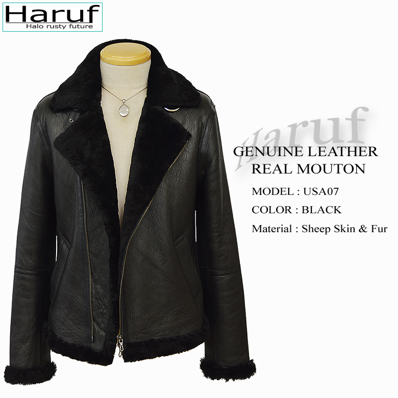 Haruf（ハルフ） ムートンジャケット レザージャケット ライダース