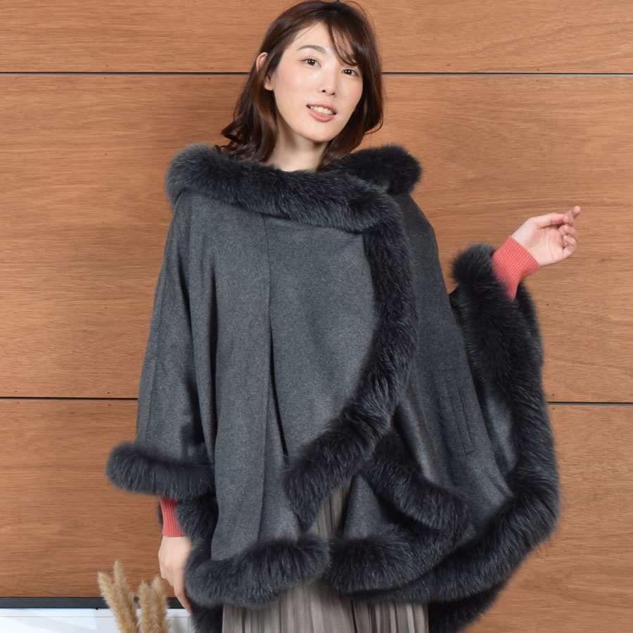 Merfirge 爆買 ポンチョ ケープ 日本製 カシミヤ 100％ SAGA