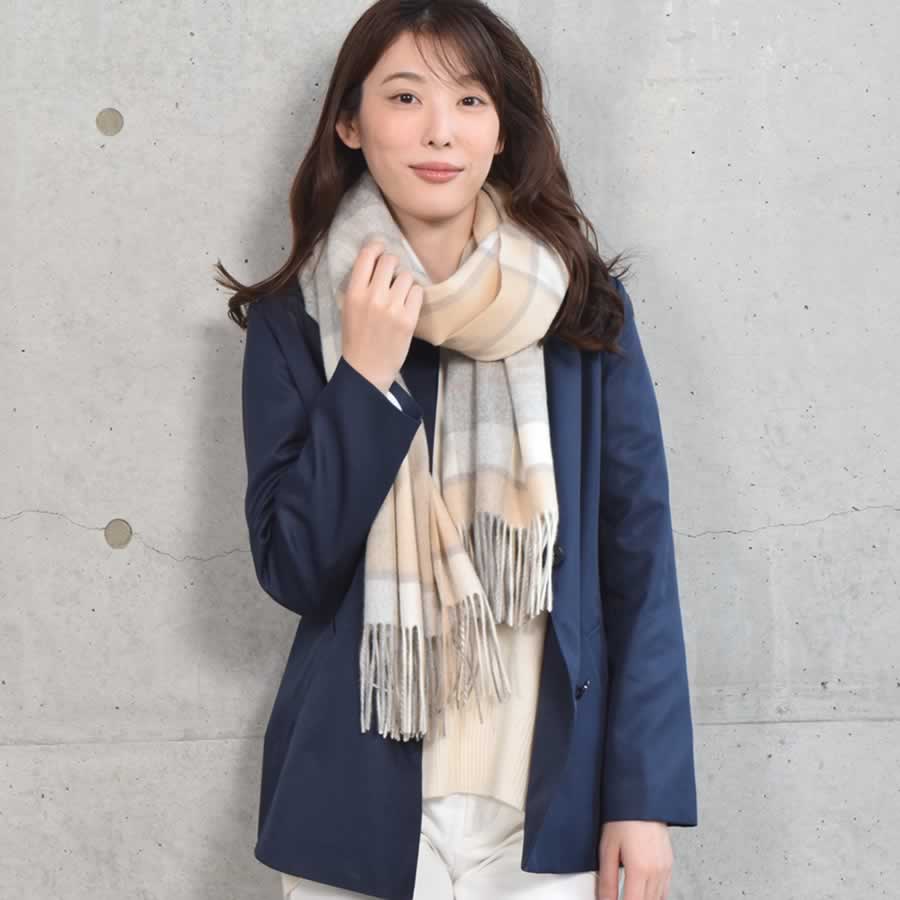 Merfirge 爆買 ストール カシミヤ100% ストール チェック カシミア