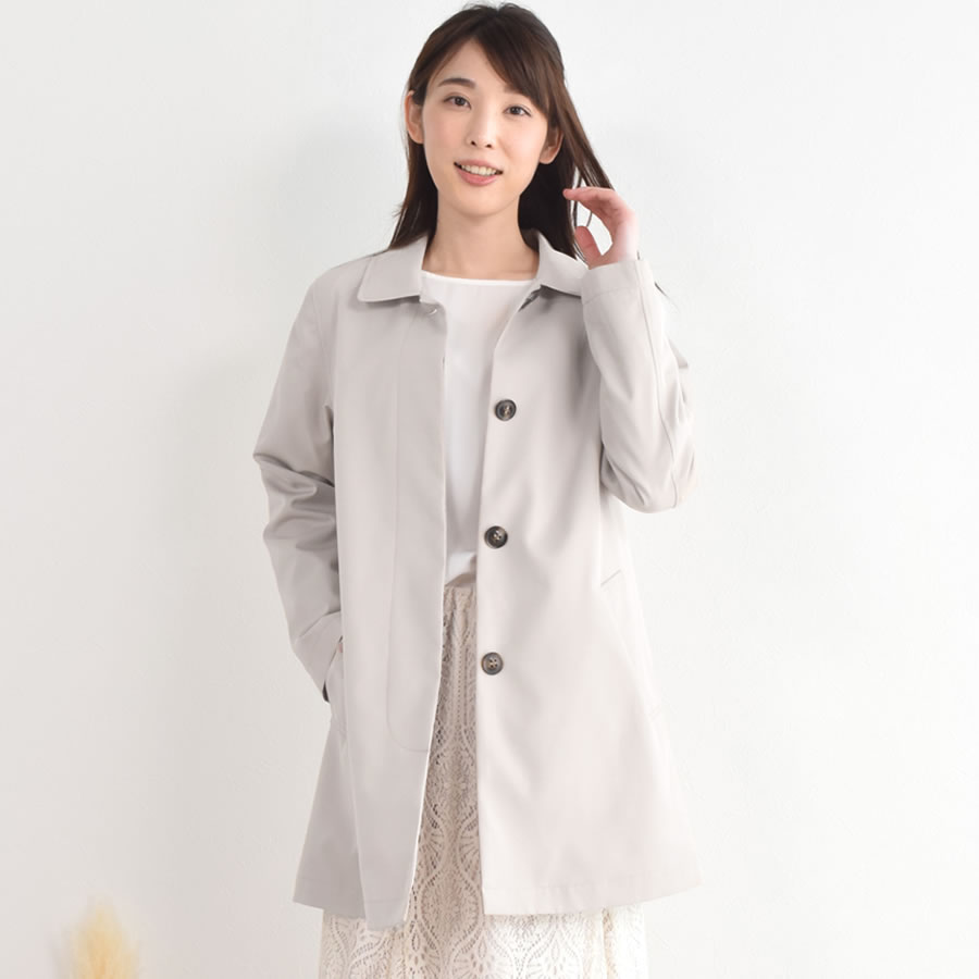 Merfirge 爆買 ステンカラーコート 裏地 チェック柄 ステンカラー