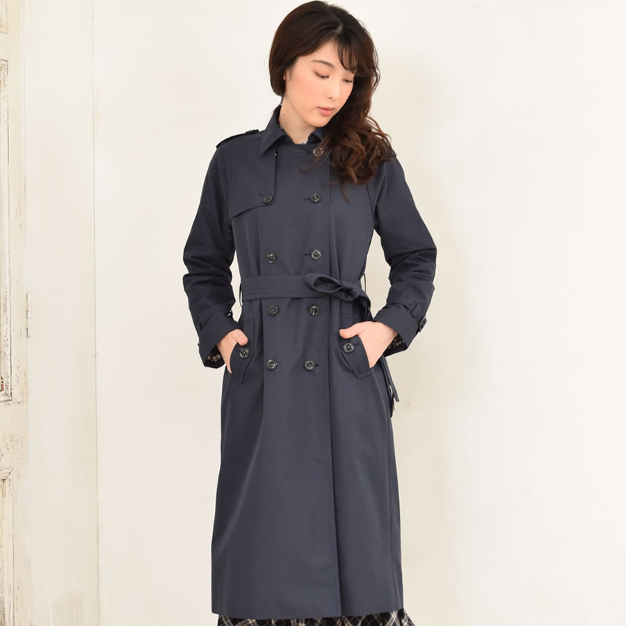 Merfirge 爆買 トレンチコート 弱撥水加工 綿混 ロングコート 裏地