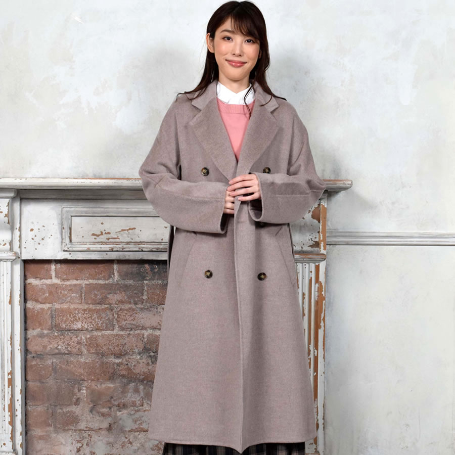 Merfirge 爆買 チェスターコート カシミヤコート カシミヤ混 ダブル