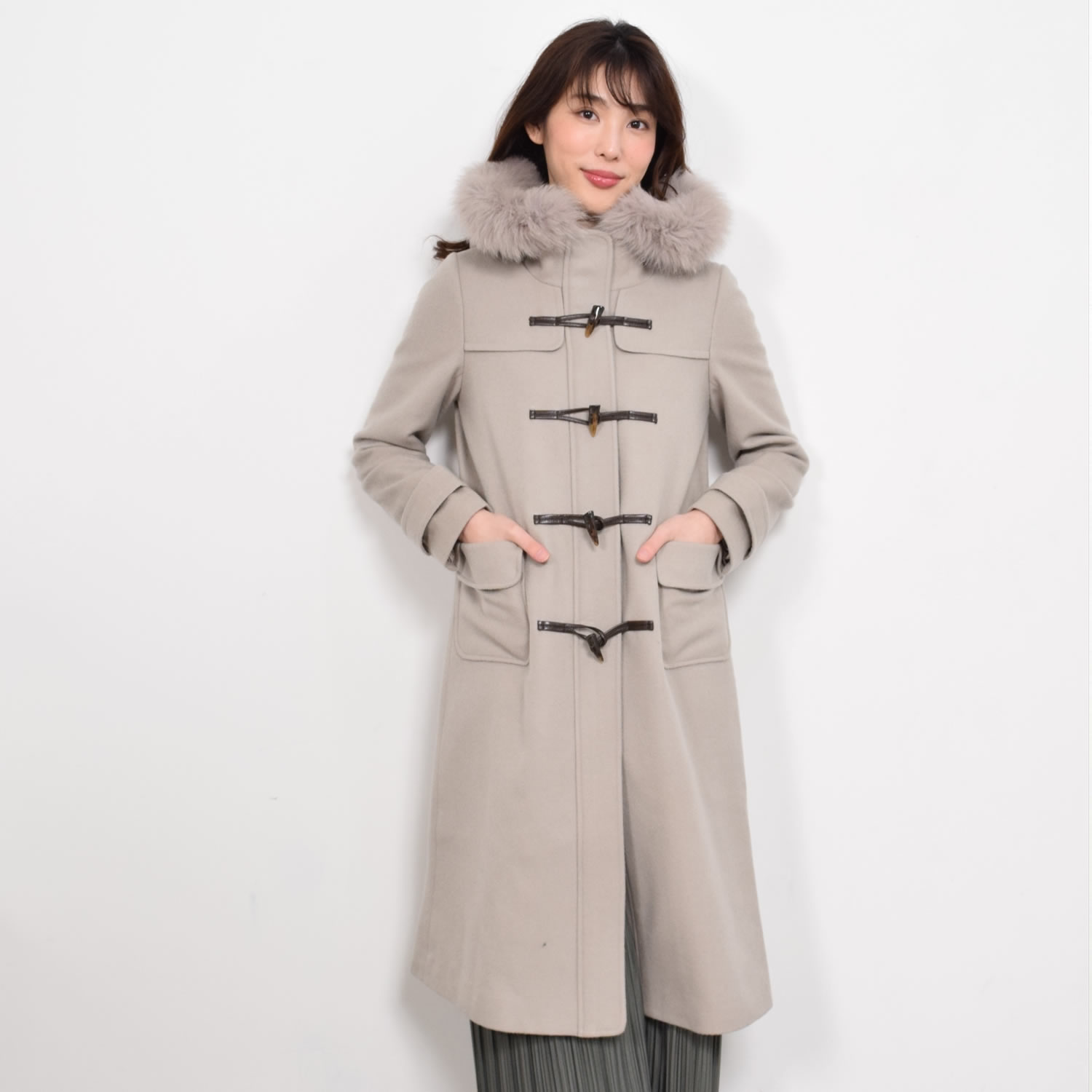 Merfirge 爆買 ダッフルコートカシミヤ混 ウール ダッフル コート