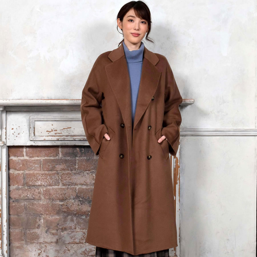 Merfirge 爆買 チェスターコート カシミヤコート カシミヤ混 ダブル