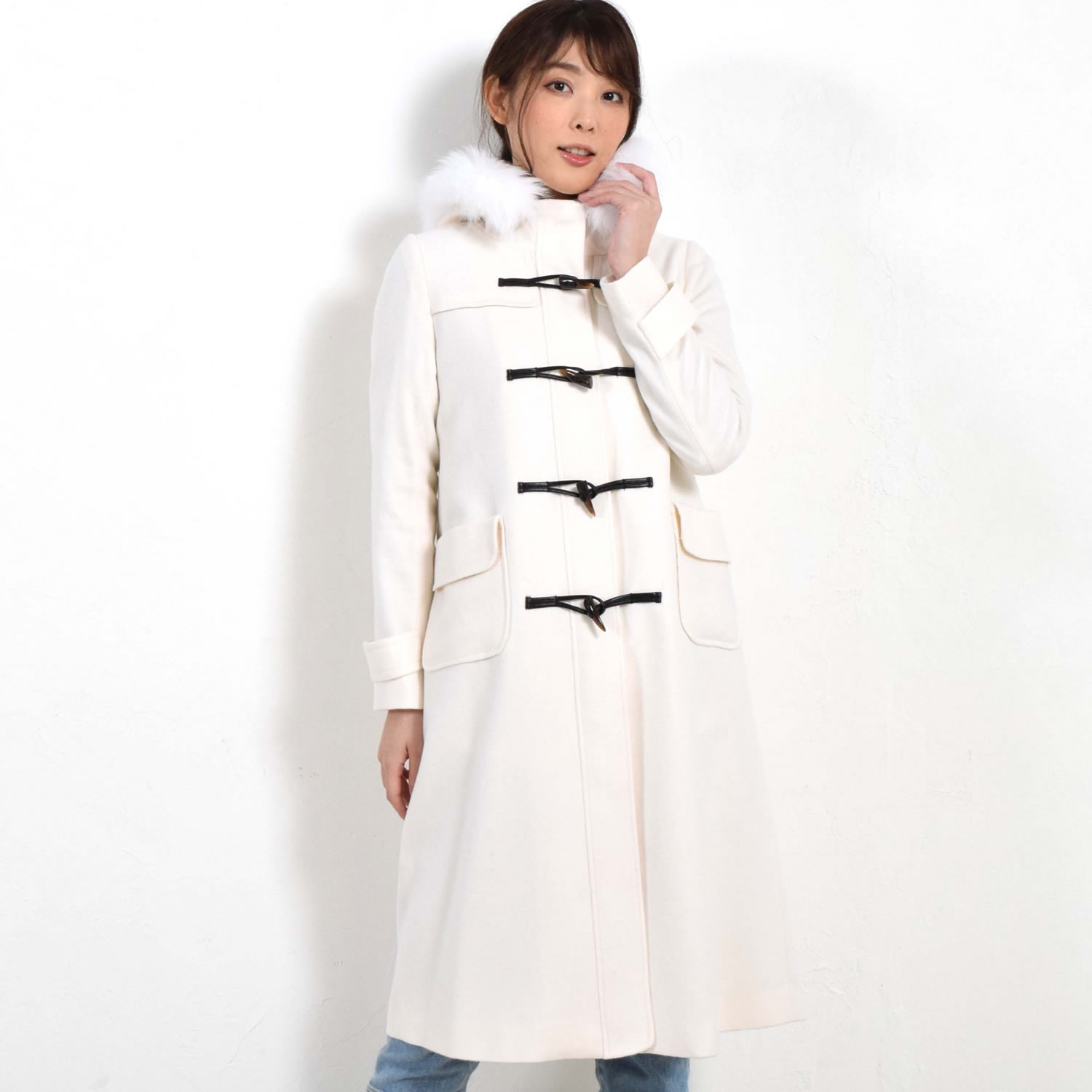 Merfirge 爆買 ダッフルコートカシミヤ混 ウール ダッフル コート