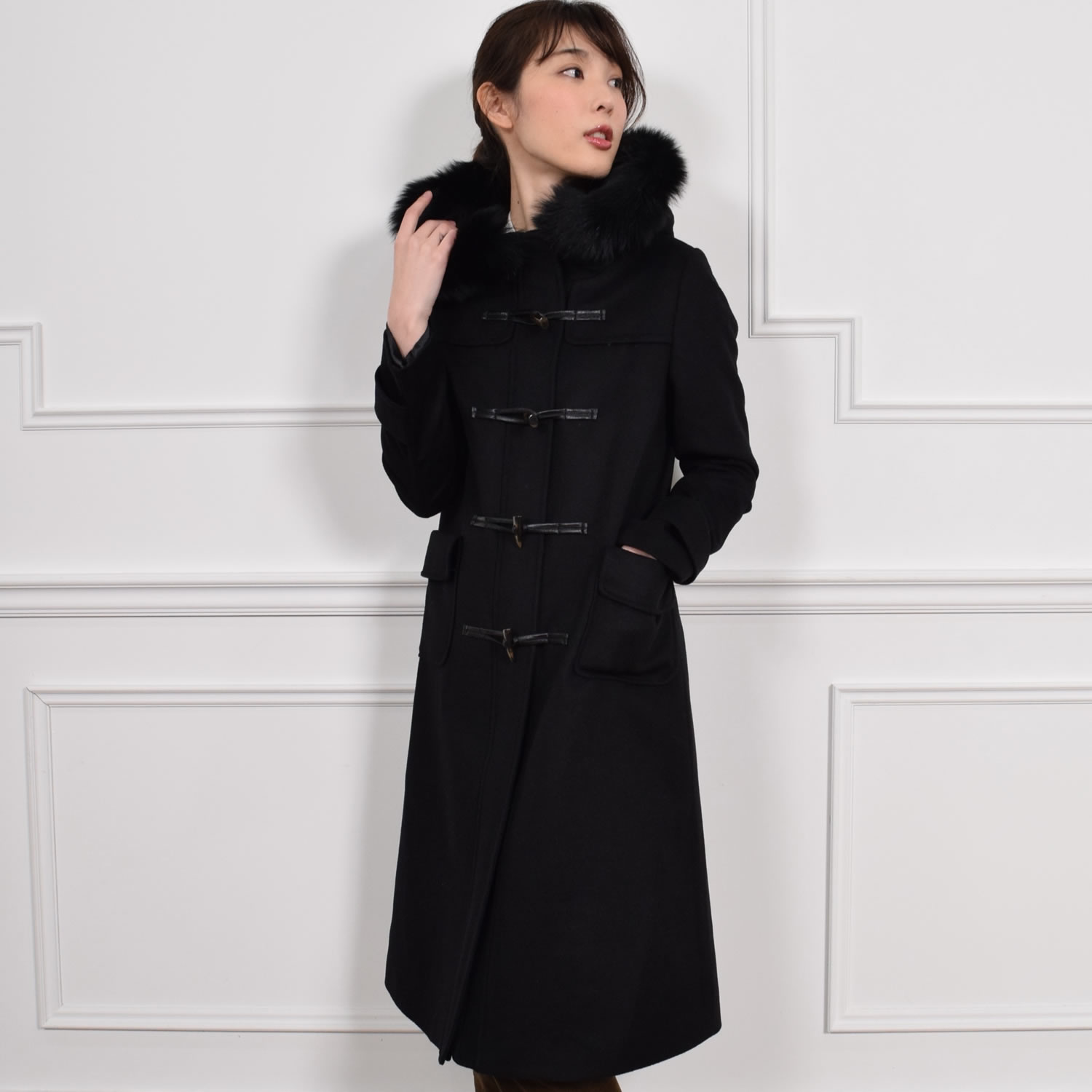 Merfirge 爆買 ダッフルコートカシミヤ混 ウール ダッフル コート