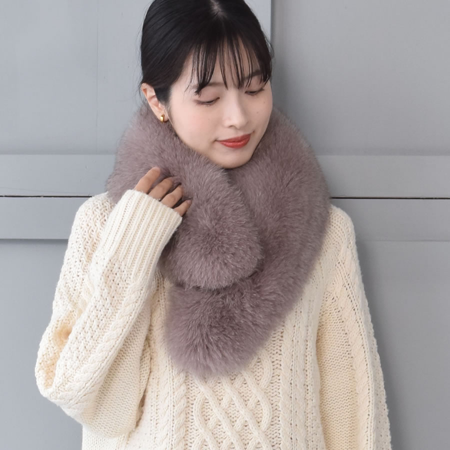 爆買 ファー マフラー 日本製 SAGA フォックス ファーコート カラー