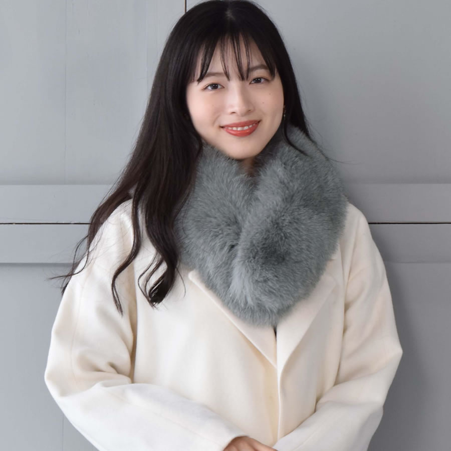 爆買 ファー マフラー 日本製 SAGA フォックス ファーコート カラー