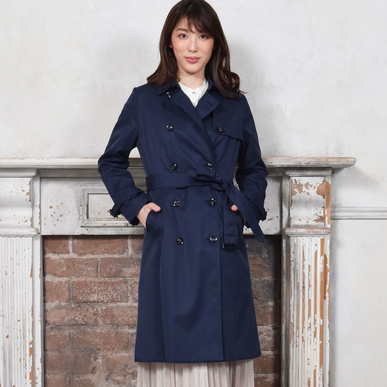 Merfirge 爆買 トレンチコート レディース 蓄熱 ライナー付 ロング丈