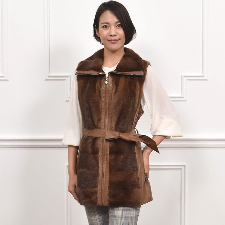 爆買 ファーコート ミンク ファー ミンクファーベスト(mb2233