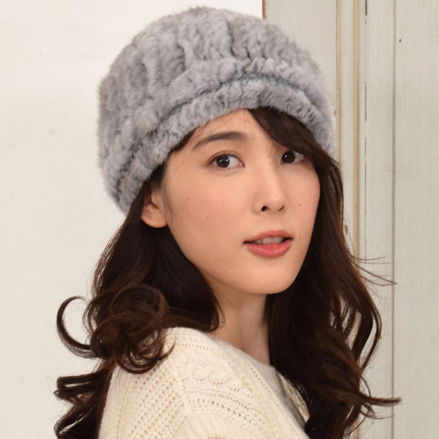 爆買 ミンク 編みこみ ベレー帽 ミンクファー ファー帽子 ベレー