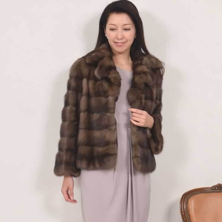 爆買 ファーコート セーブル ファー ジャケット ロシアンセーブル