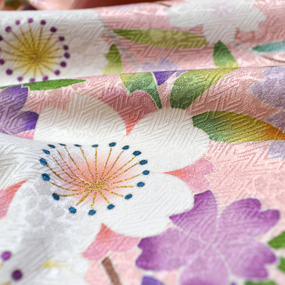 手描き 京友禅 正絹 振袖 ピンク 成人式 ふりそで 購入 販売 : 部坂