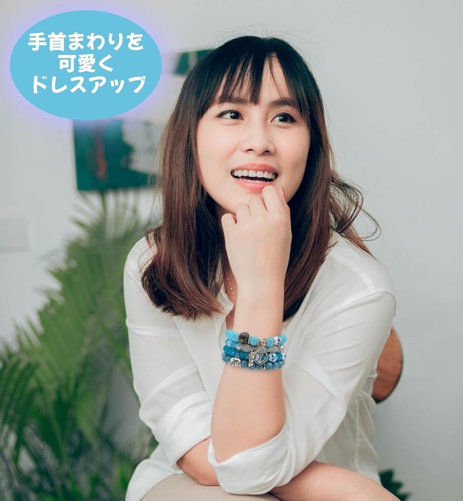ブレスレット レディース ターコイズ ターコイズブルー 4連 バングル