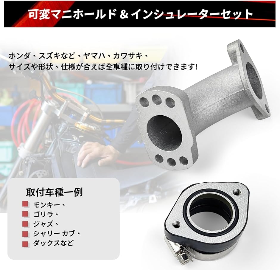 マニホールド インシュレーター セット 首振り vm26 モンキー ゴリラ