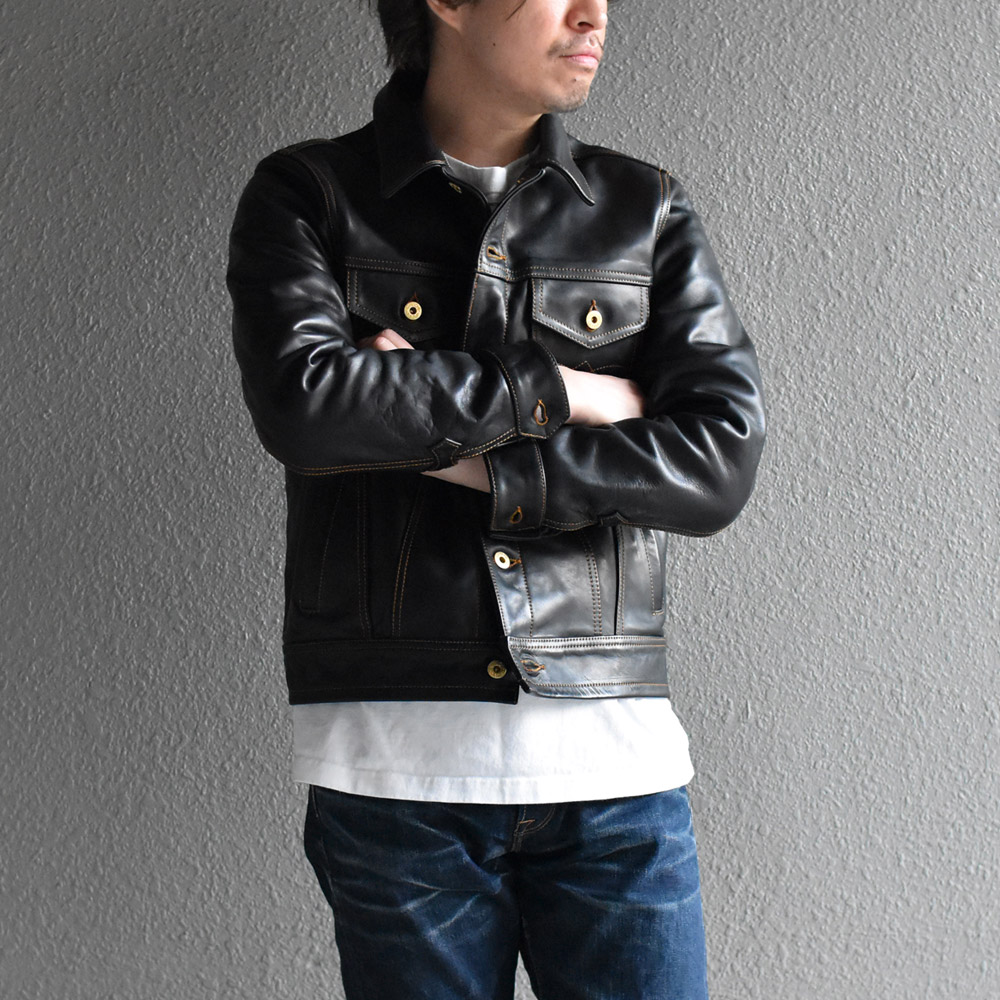 LIASON (リエゾン) トラッカージャケット 馬革 ホースハイド 茶芯