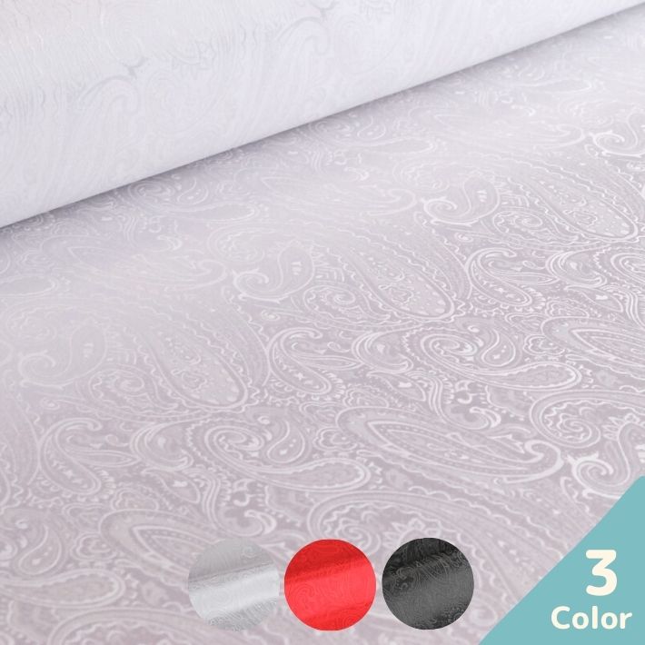 ジャガードサテンペーズリー柄 切り売り=1m単位 全3色 メール便は4m