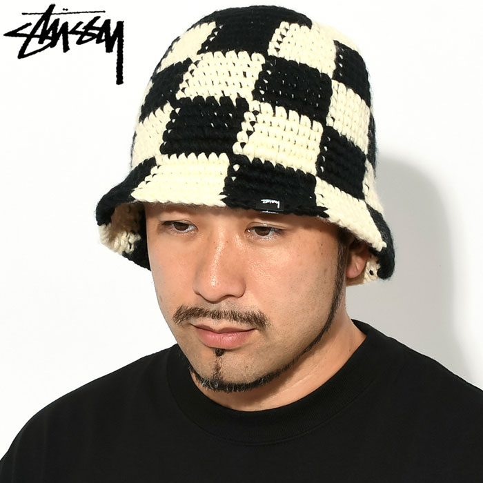 STUSSY（ステューシー） バケット ハット STUSSY Checker Knit Bucket
