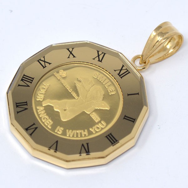 コイン エンジェル 天使 ペンダント トップ 金貨 K24 1/25オンス 24金