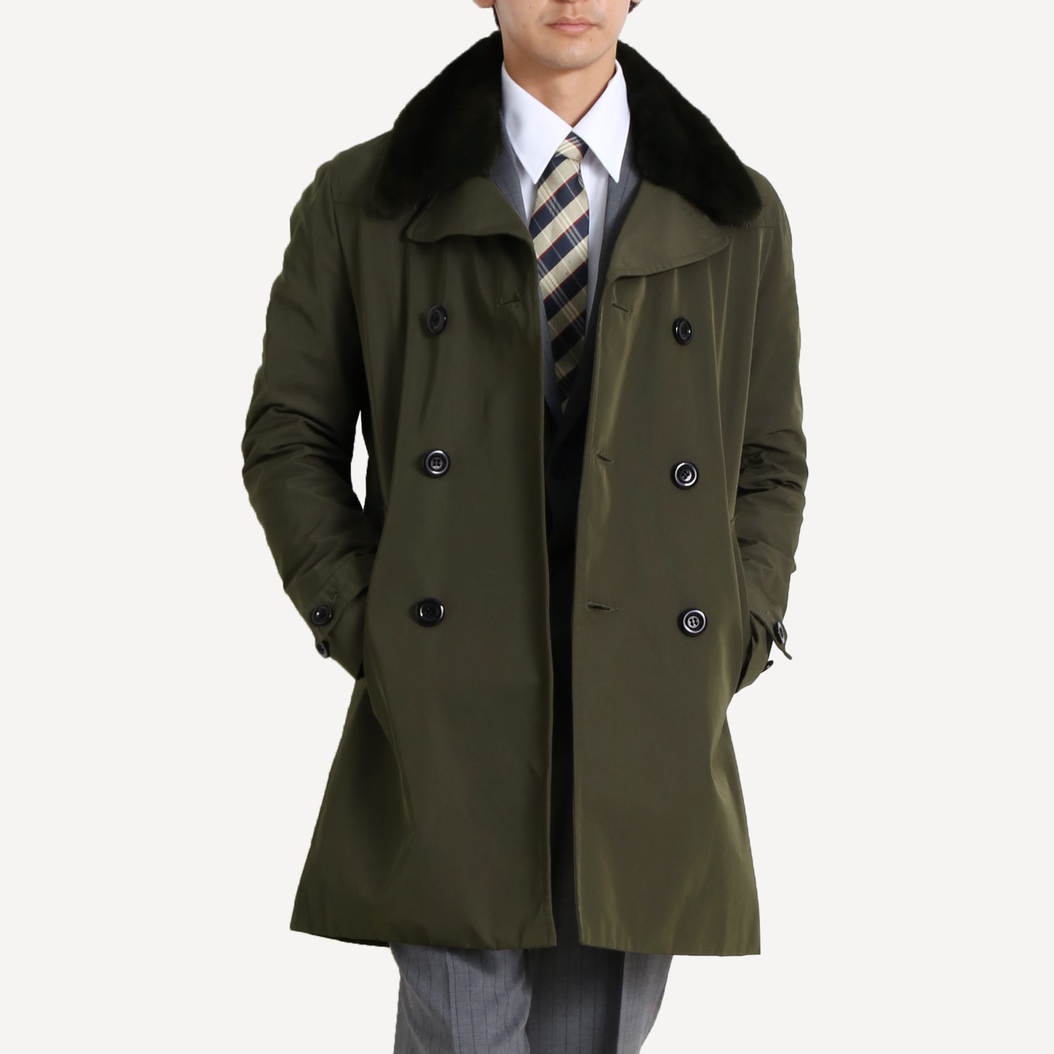 sankyo shokai（三京商会） トレンチコートミンク襟 ウィーゼル