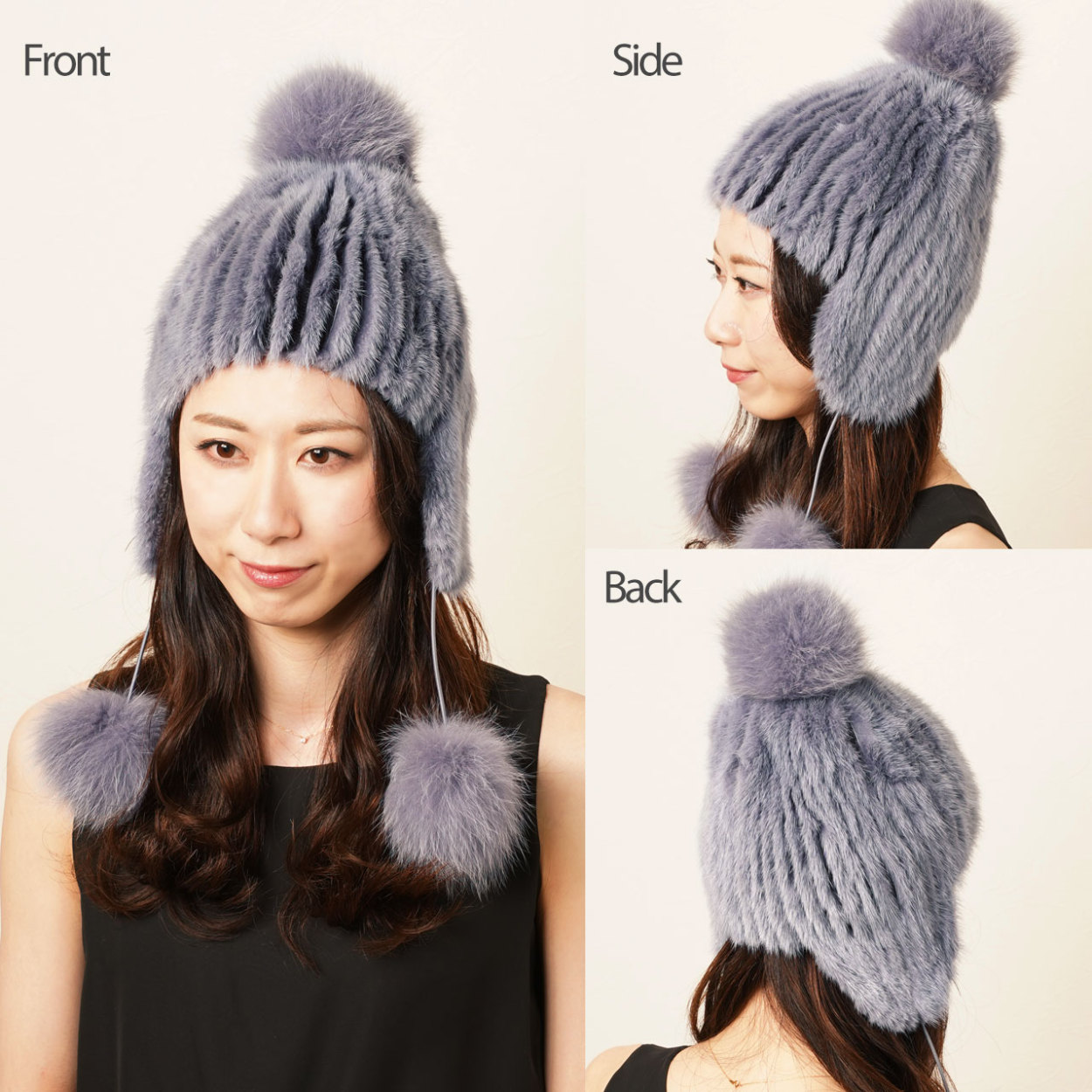 sankyo shokai（三京商会） ＜爆買＞ミンク ファー ボンボン付き 帽子