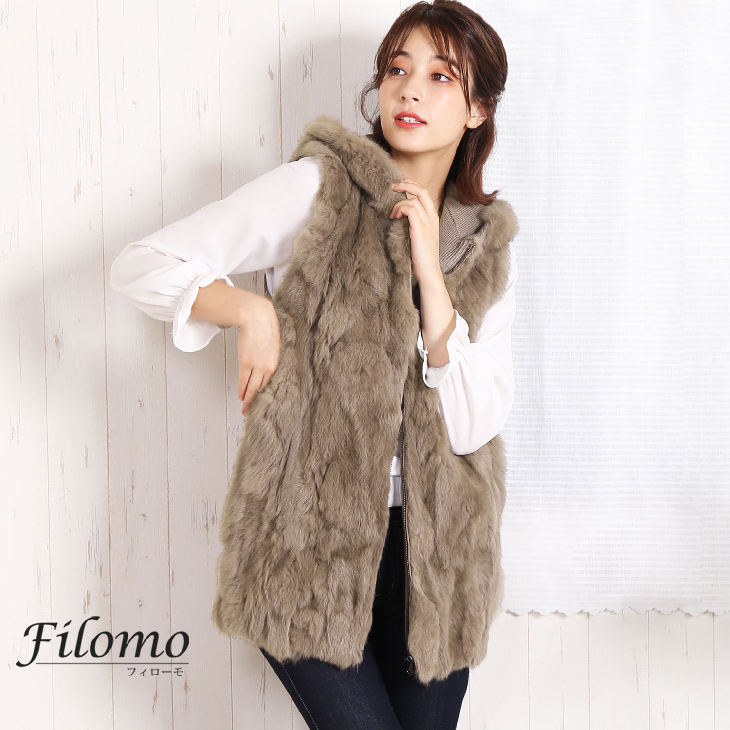 Filomo（フィローモ） [10%offクーポン]ファーベスト ジレ ラビット