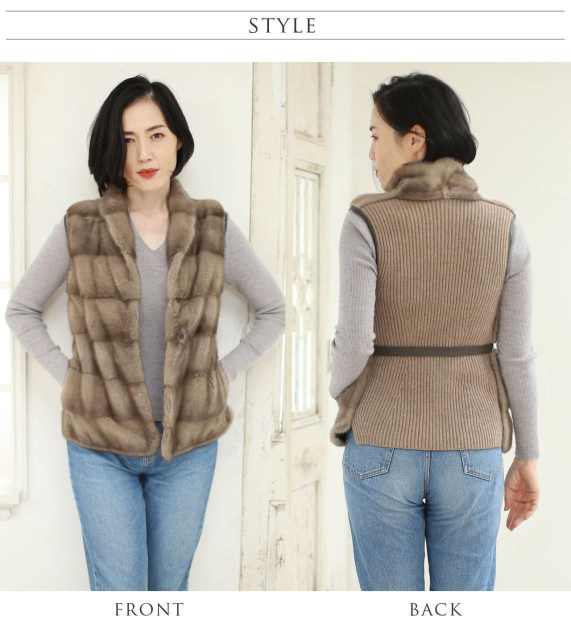 sankyo shokai（三京商会） ＜爆買＞ミンク ラム革 カシミヤ ニット