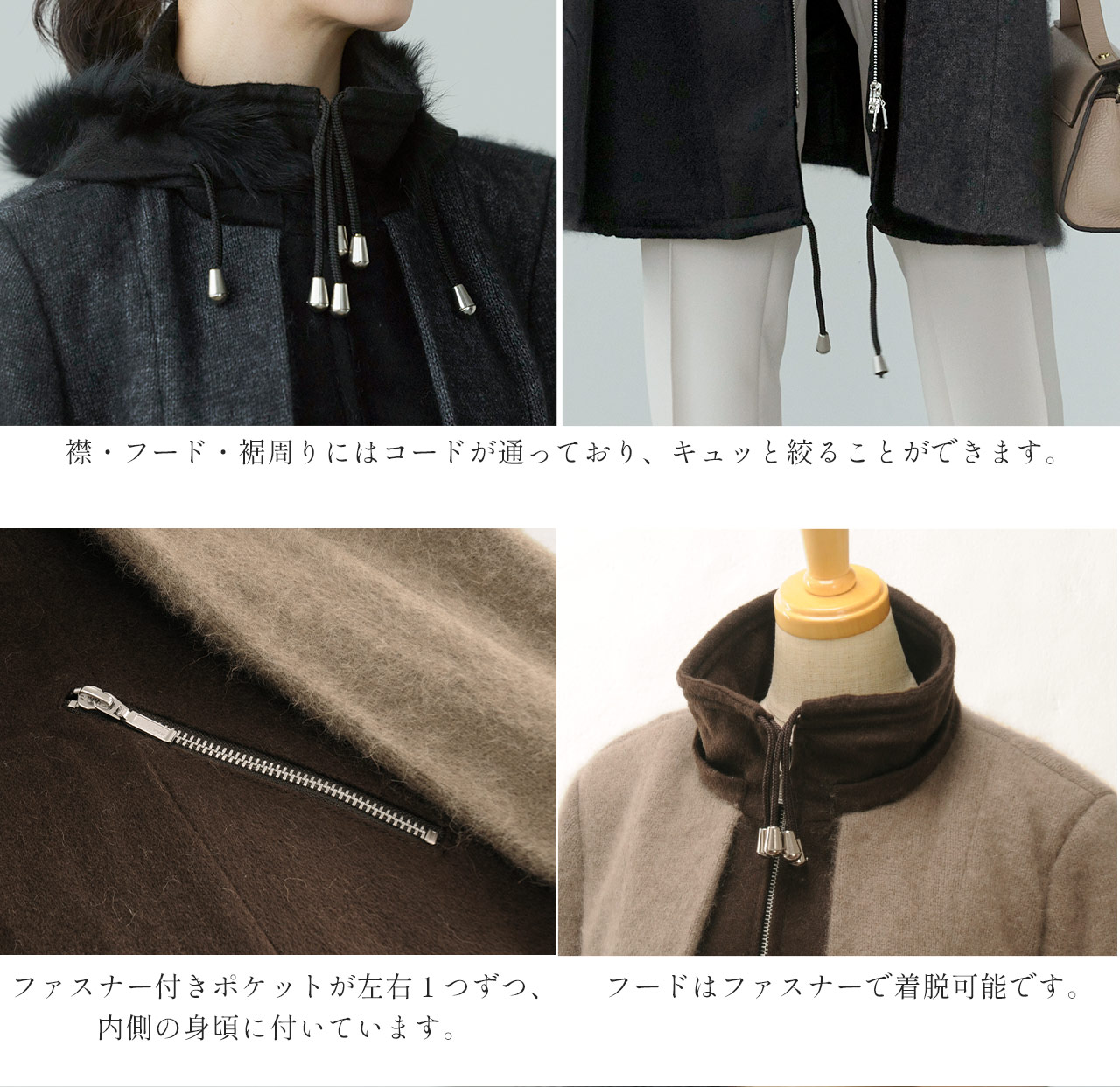 sankyo shokai（三京商会） [10%offクーポン]コート レディース フード