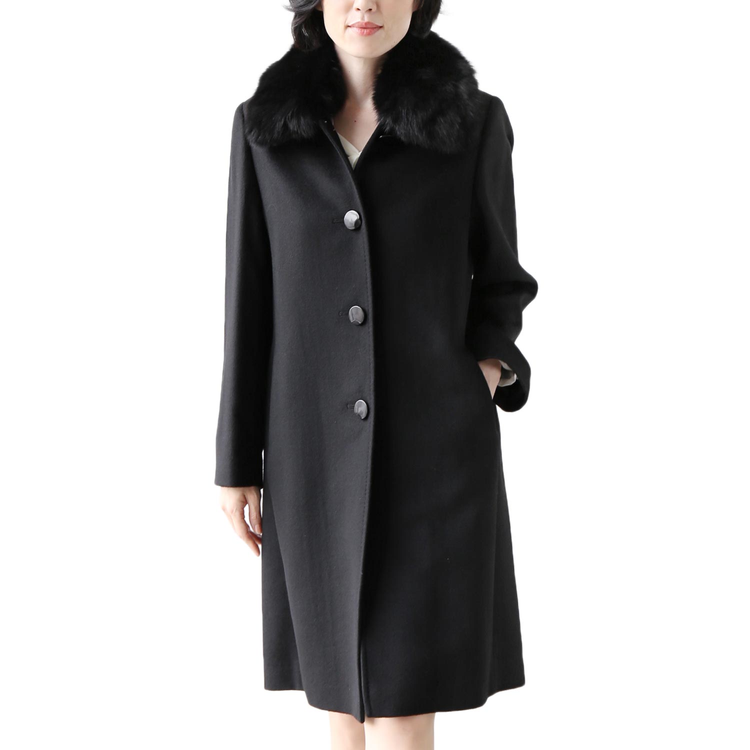 sankyo shokai（三京商会） カシミヤ 100% コート ファー フォックス