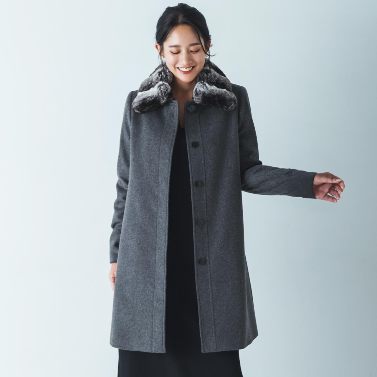 Filomo（フィローモ） カシミヤ100% チンチラ コート ステンカラー