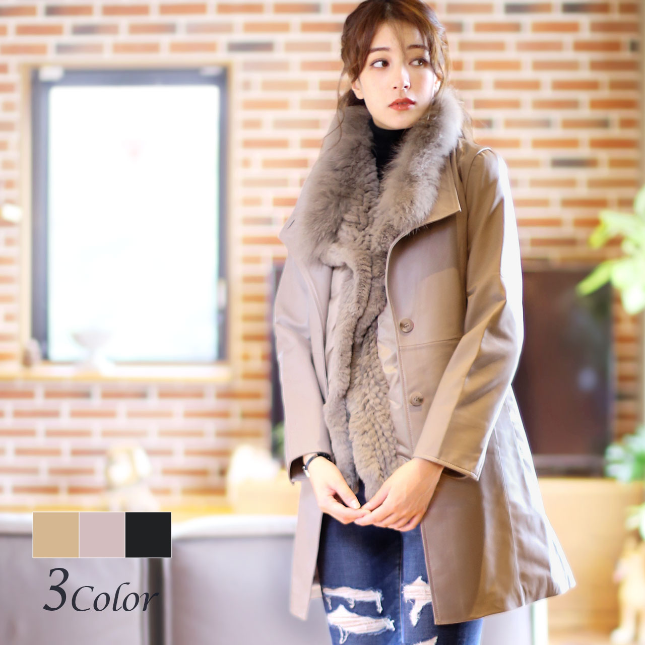 sankyo shokai（三京商会） ラム レザー コート ダウン ベスト