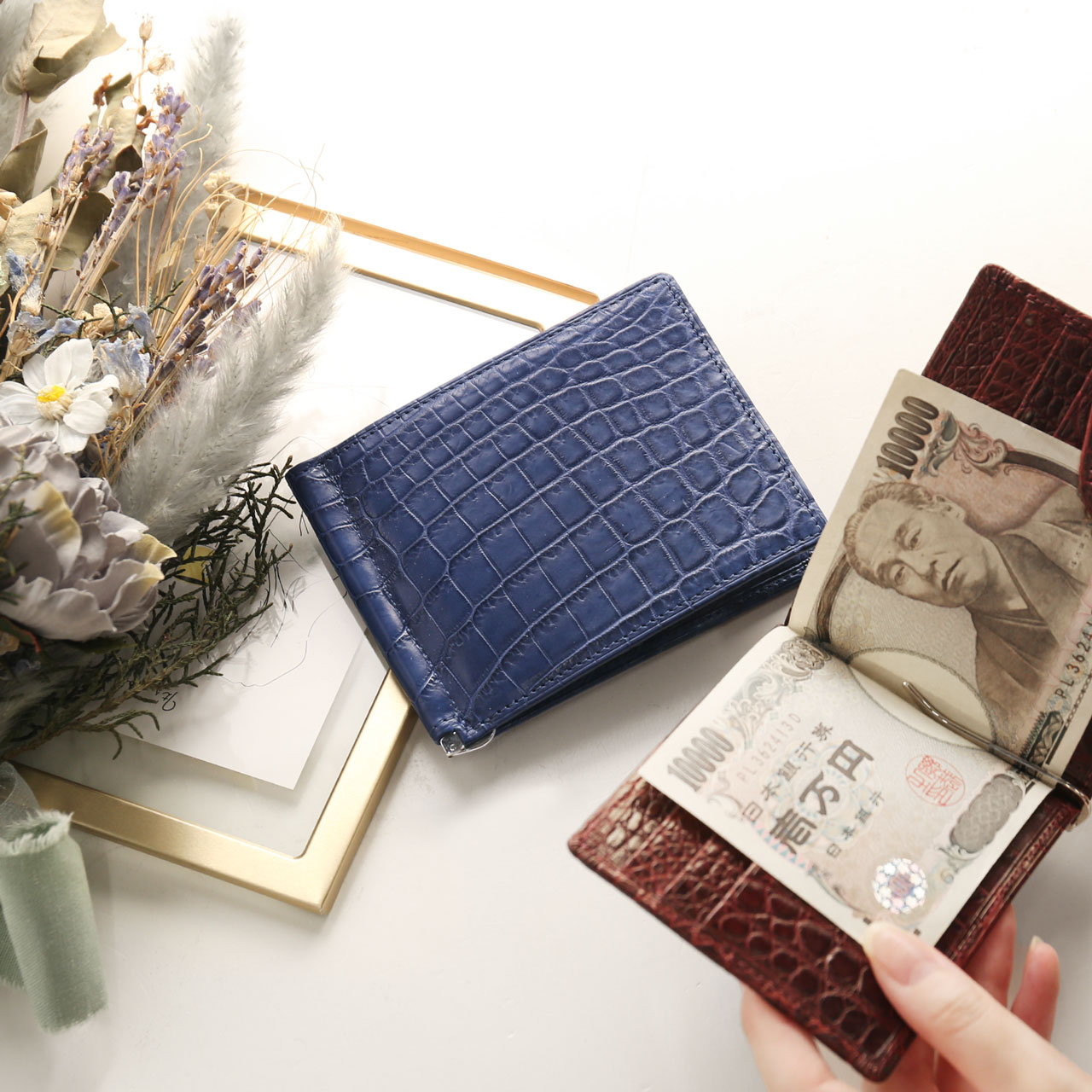 sankyo shokai（三京商会） ＜爆買＞クロコダイル マネークリップ 財布