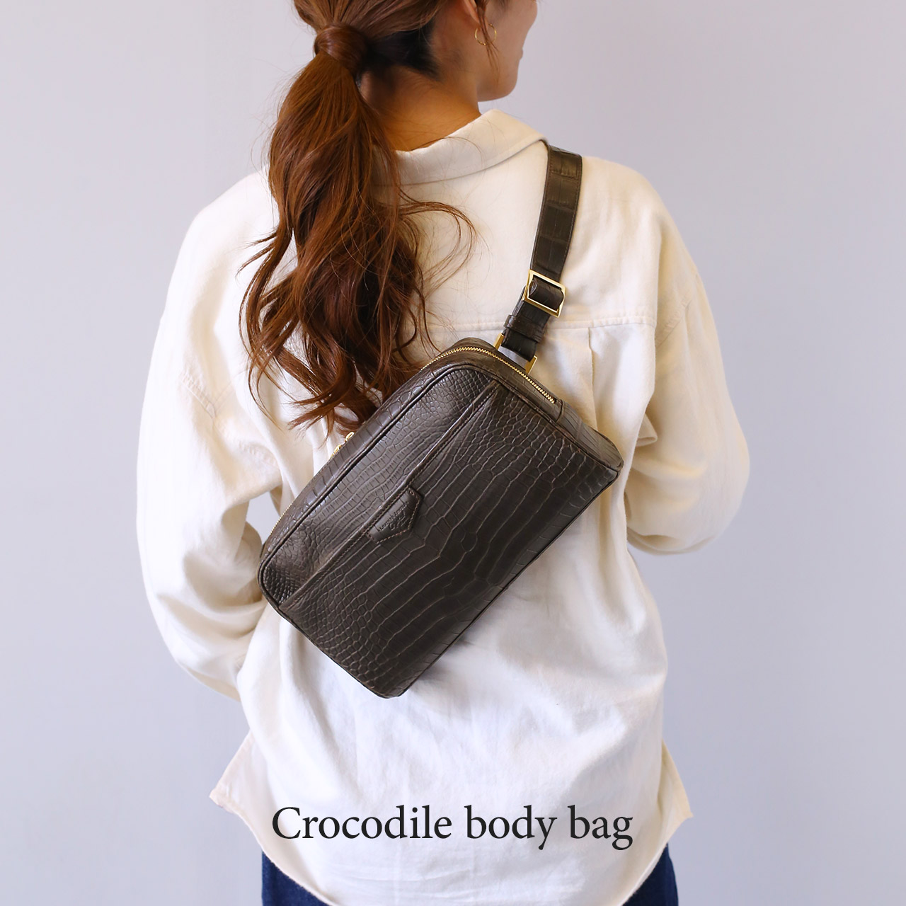sankyo shokai（三京商会） クロコダイルバッグ ボディバッグ マット