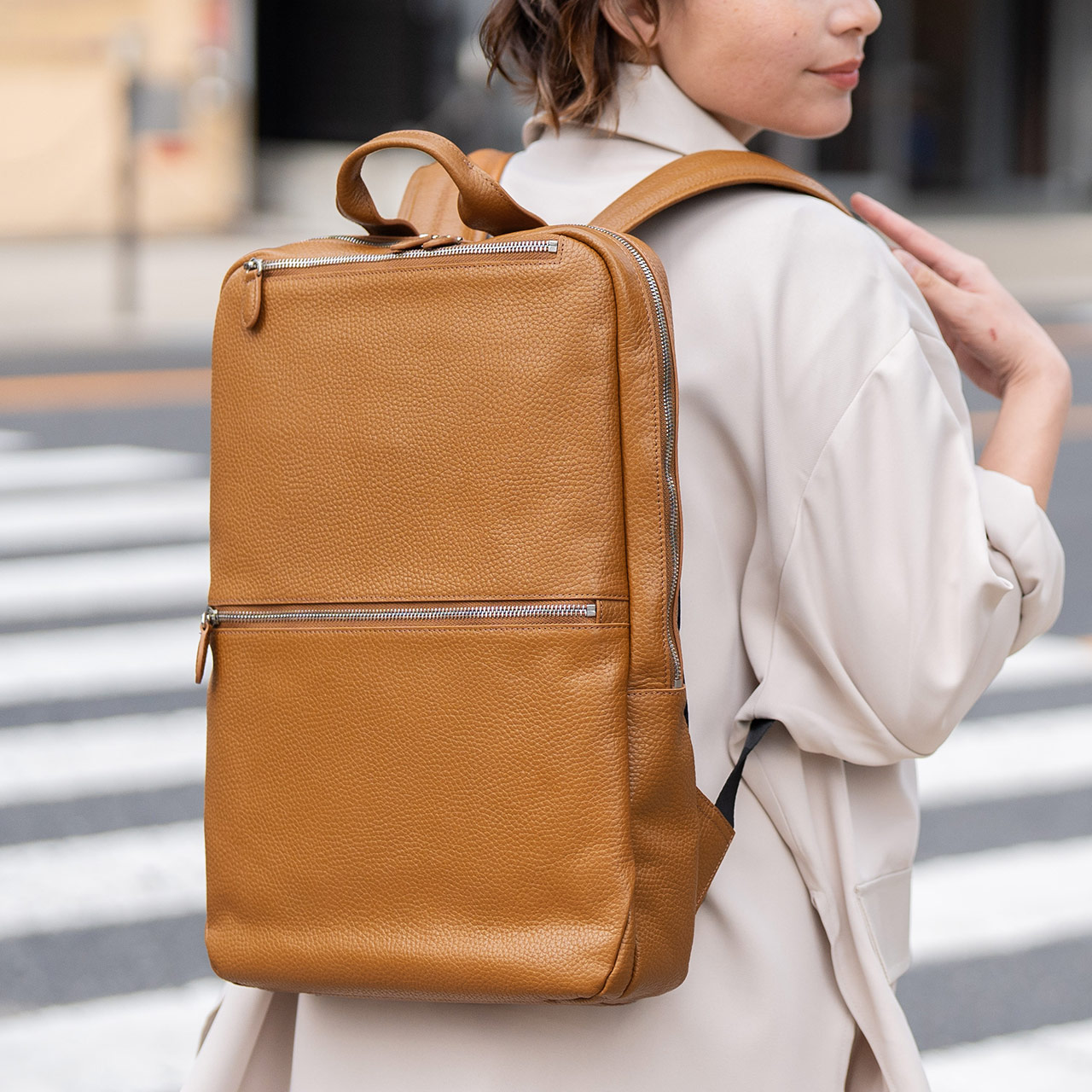 mieno（ミエノ） ＜爆買＞リュック レディース 通勤 本革 牛革 薄型