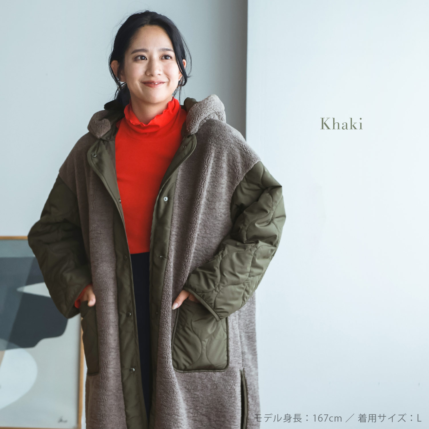 sankyo shokai（三京商会） ＜爆買＞キルト ボア フード付き コート