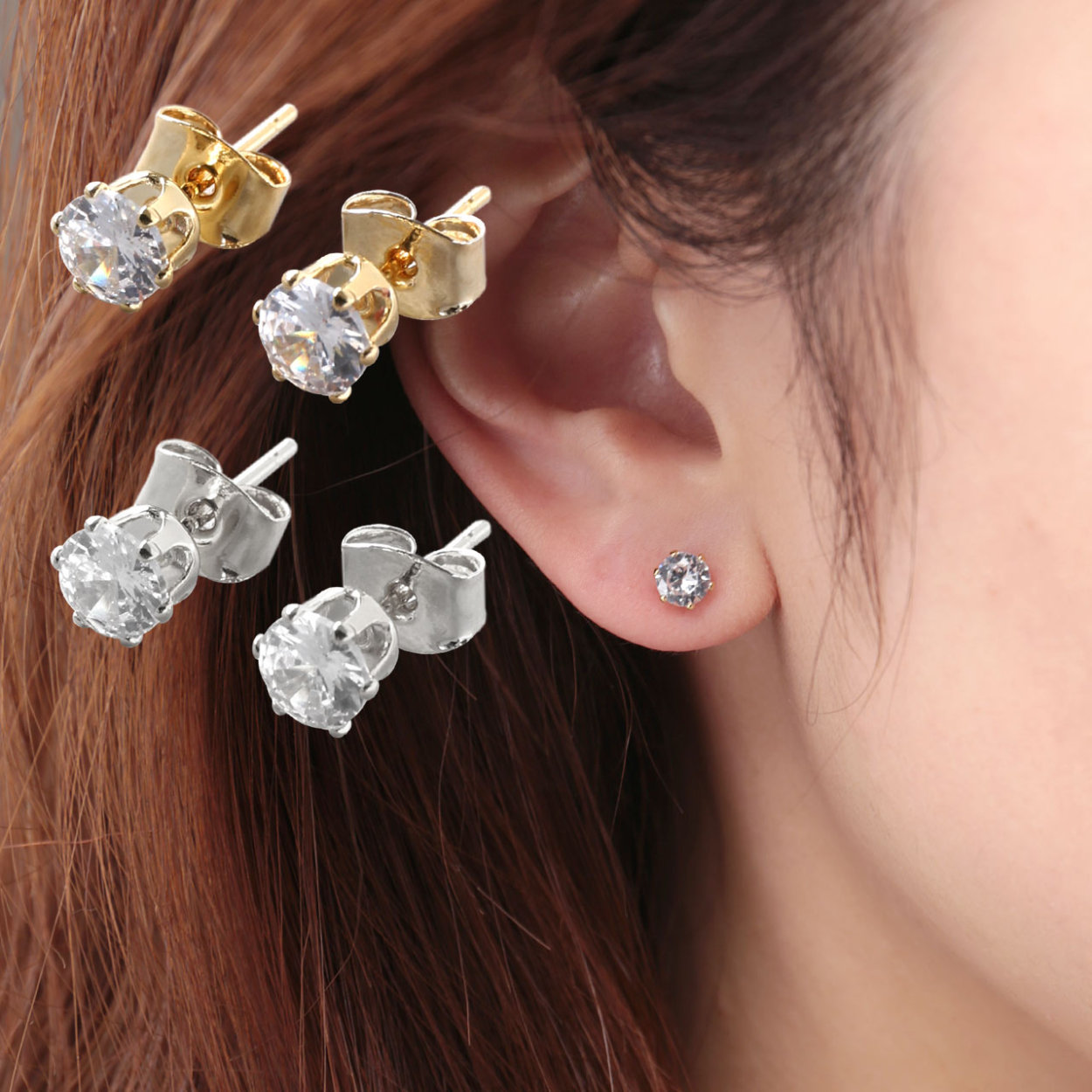 sankyo shokai（三京商会） 1粒 ストーン ピアス 5mm ニッケルフリー