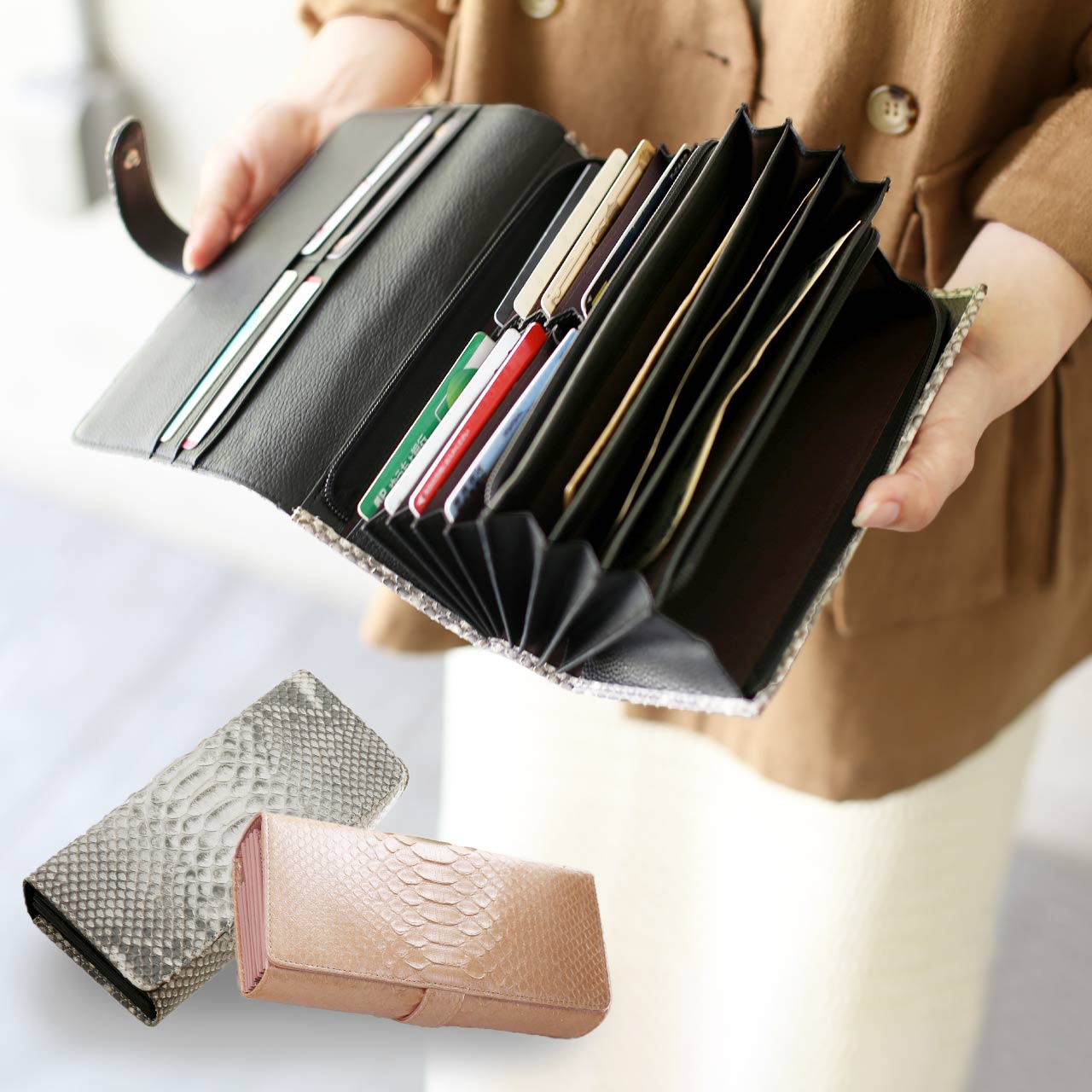 sankyo shokai（三京商会） ダイヤモンド パイソン 長財布 レディース