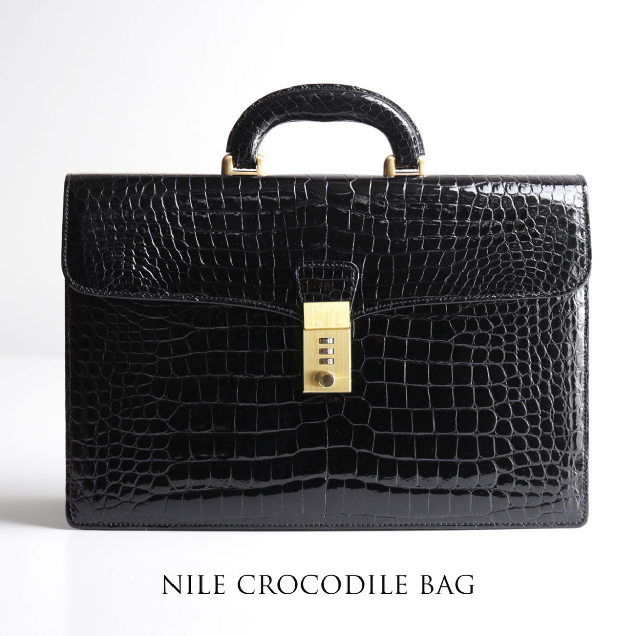 sankyo shokai（三京商会） クロコダイル ビジネスバッグ メンズ