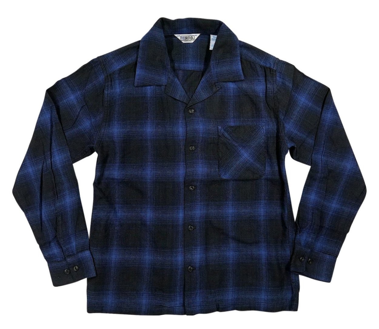 FIVEBROTHER（ファイブブラザー） オンブレチェック オープンカラー