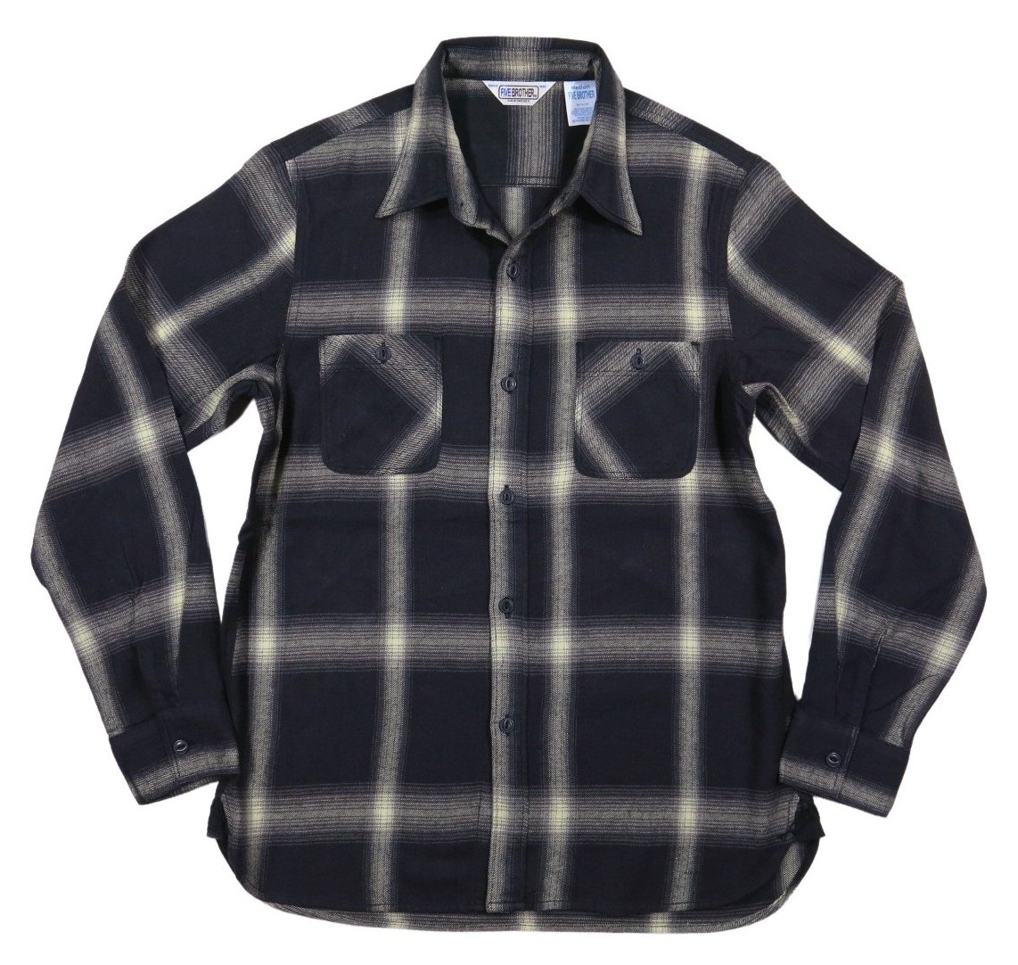 FIVEBROTHER（ファイブブラザー） オンブレチェック マチ付 長袖