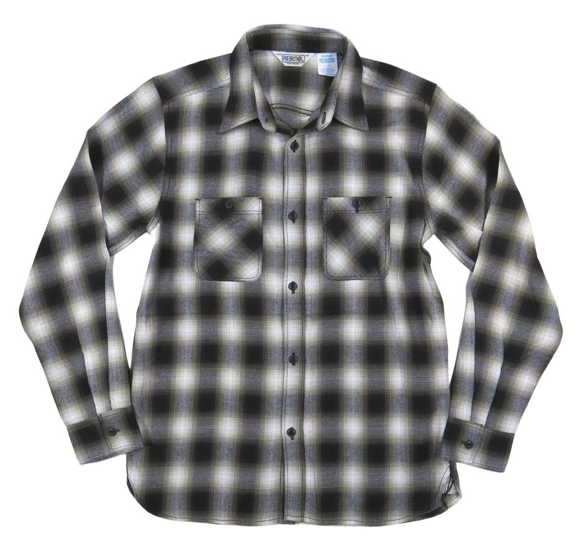 FIVEBROTHER（ファイブブラザー） オンブレチェック マチ付 長袖