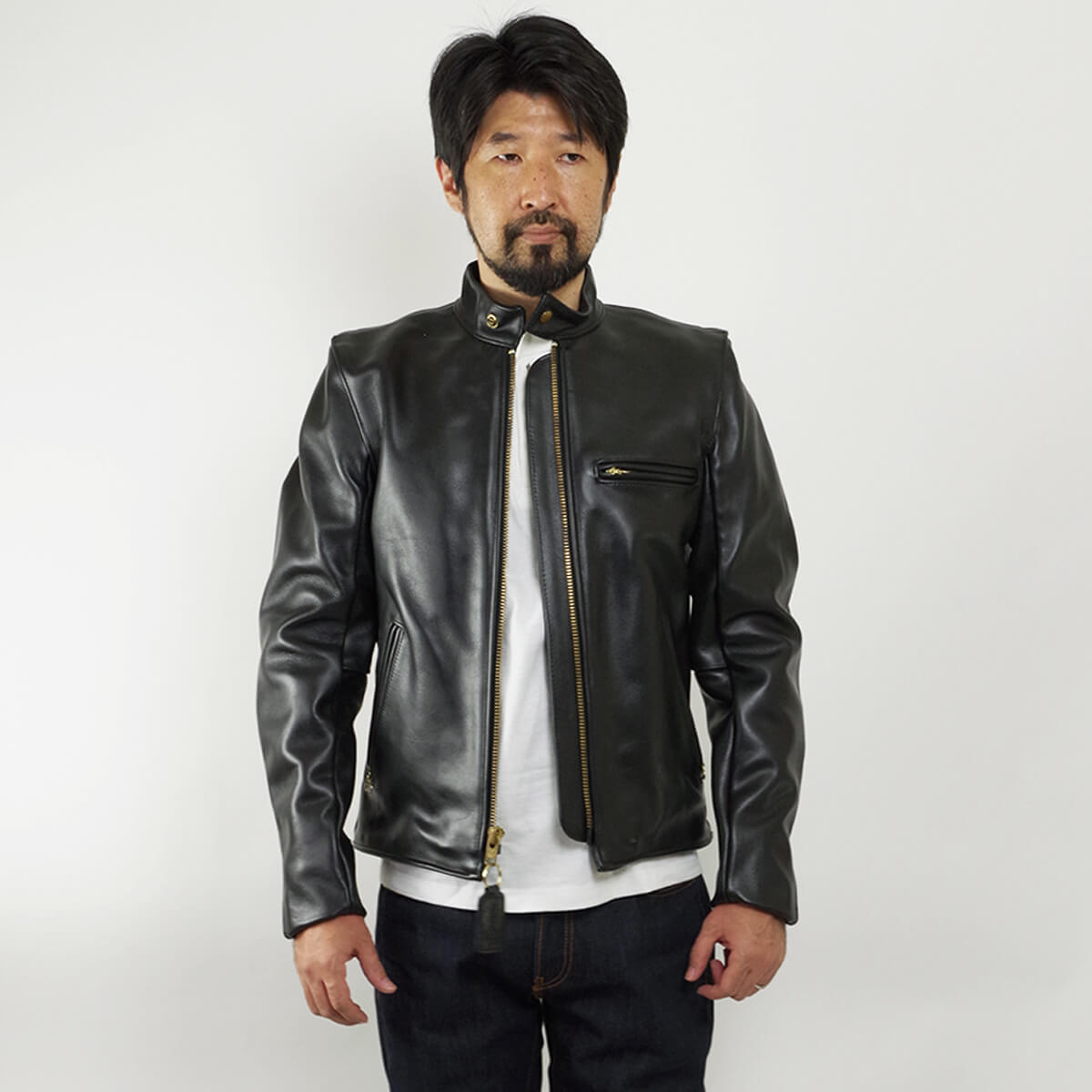 VANSON（バンソン） VANSON MODEL B シングル ライダース ブラック