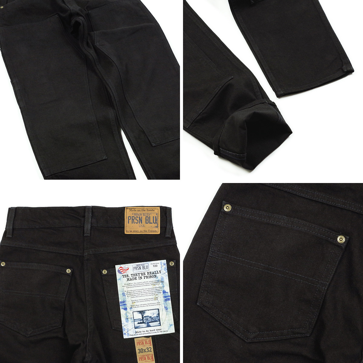 PRISON BLUES（プリズンブルース） ダブルニーワークジーンズ リンスド