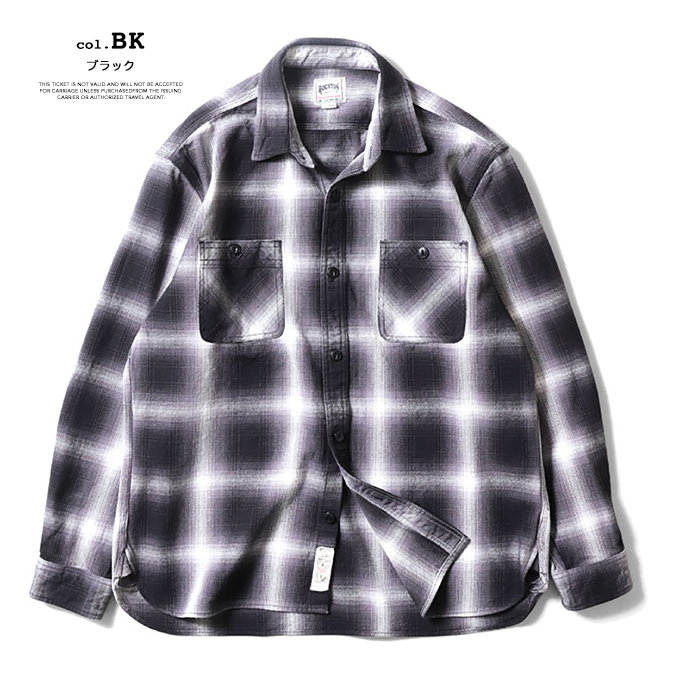 HOUSTON（ヒューストン） OMBRE CHECK VIYELLA SHIRT オンブレー
