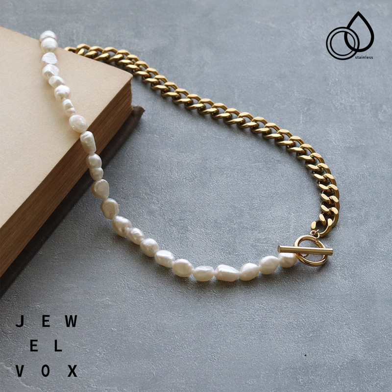 Jewel VOX ネックレス レディース ショート 淡水パール マンテル