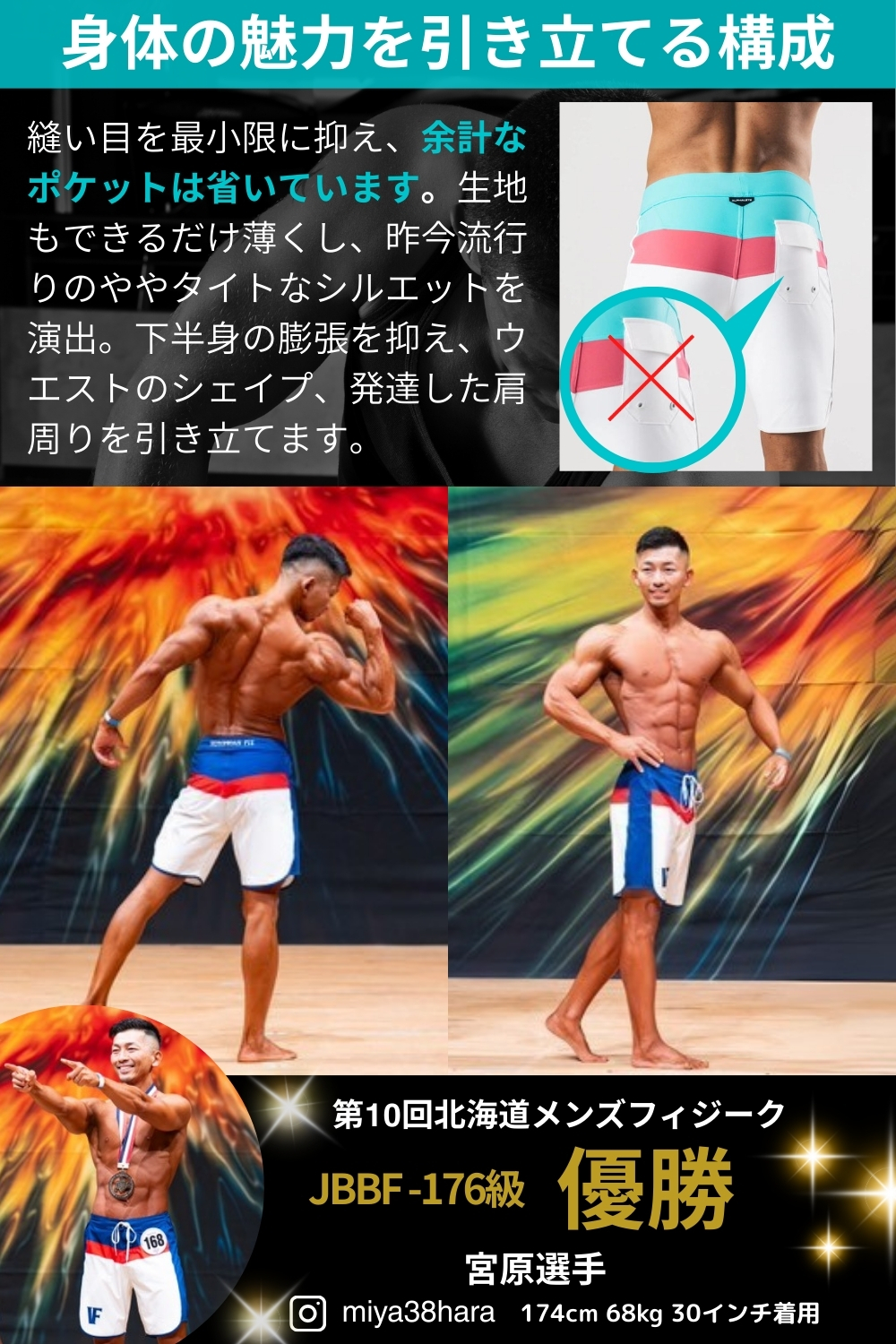 VEROMAN サーフパンツ フィジーク 水着 ボードショーツ サーフショーツ